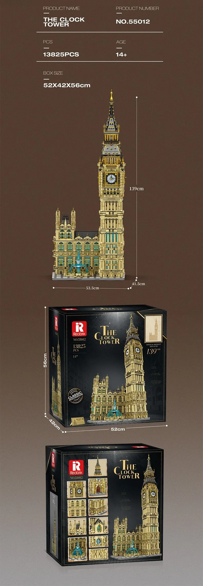 REOBRIX 55012 bricks - Big Ben - 13,825 pieces